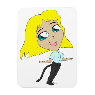 Chibi-Mädchen mit Schwanz Magnet