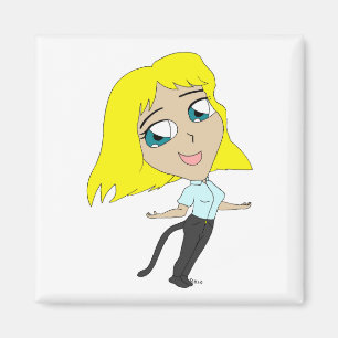 Chibi-Mädchen mit Schwanz Magnet