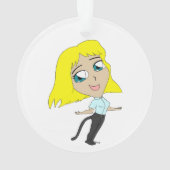 Chibi-Mädchen mit Schwanz Ornament (Rückseite)