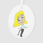 Chibi-Mädchen mit Schwanz Ornament (Vorderseite)
