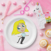 Chibi-Mädchen mit Schwanz Pappteller (Party)