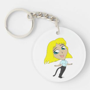 Chibi-Mädchen mit Schwanz Schlüsselanhänger