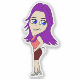 Chibi-Mädchen mit sonnigen Schwänzen Aufkleber
