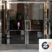 Chibi-Mädchen mit sonnigen Schwänzen Fensteraufkleber (Büro Tür)