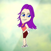 Chibi-Mädchen mit sonnigen Schwänzen Fensteraufkleber (Blatt 3)
