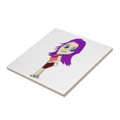 Chibi-Mädchen mit sonnigen Schwänzen Fliese (Seite)