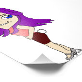 Chibi-Mädchen mit sonnigen Schwänzen Fotodruck (Ecke)