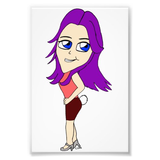Chibi-Mädchen mit sonnigen Schwänzen Fotodruck (Vorne)