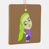 Chibi-Mädchen mit sonnigen Schwänzen Keramikornament (Rechts)
