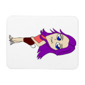 Chibi-Mädchen mit sonnigen Schwänzen Magnet (Horizontal)