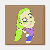 Chibi-Mädchen mit sonnigen Schwänzen Magnet (Vorne)