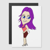 Chibi-Mädchen mit sonnigen Schwänzen Magnetkarte (Vorne/Hinten)