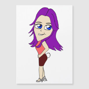 Chibi-Mädchen mit sonnigen Schwänzen Magnetkarte