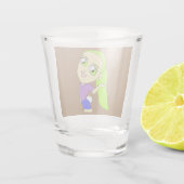 Chibi-Mädchen mit sonnigen Schwänzen Schnapsglas (Rückseite)