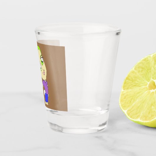 Chibi-Mädchen mit sonnigen Schwänzen Schnapsglas (Rechts)