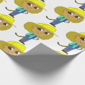 Chibi-Mädchen mit Tiger-Schwanz Geschenkpapier (Ecke)