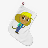 Chibi-Mädchen mit Tiger-Schwanz Großer Weihnachtsstrumpf (Vorderansicht (hängend))