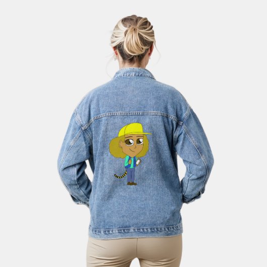 Chibi-Mädchen mit Tiger-Schwanz Jeansjacke (Modell)