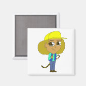 Chibi-Mädchen mit Tiger-Schwanz Magnet (Vorderseite/Rückseite)