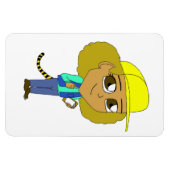 Chibi-Mädchen mit Tiger-Schwanz Magnet (Horizontal)