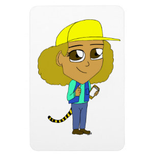 Chibi-Mädchen mit Tiger-Schwanz Magnet