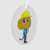 Chibi-Mädchen mit Tiger-Schwanz Ornament (Vorderseite)