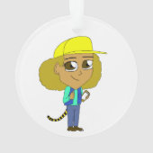 Chibi-Mädchen mit Tiger-Schwanz Ornament (Rückseite)