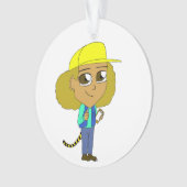 Chibi-Mädchen mit Tiger-Schwanz Ornament (Vorderseite)