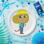 Chibi-Mädchen mit Tiger-Schwanz Pappteller (Party)