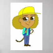 Chibi-Mädchen mit Tiger-Schwanz Poster (Vorne)