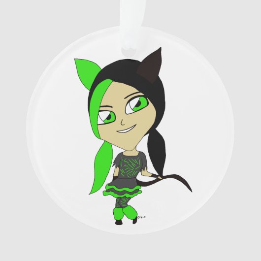 Chibi-Mädchen Ornament (Vorderseite)