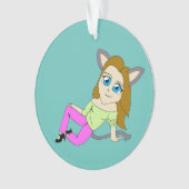 Chibi-Mädchen Ornament (Vorderseite)