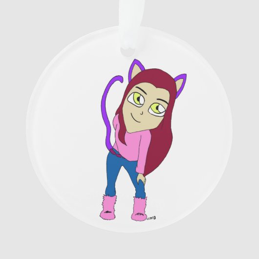 Chibi-Mädchen Ornament (Vorderseite)