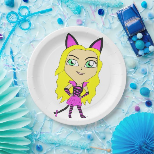 Chibi-Mädchen Pappteller (Party)