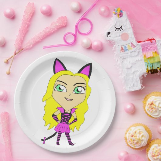 Chibi-Mädchen Pappteller (Party)