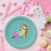 Chibi-Mädchen Pappteller (Party)