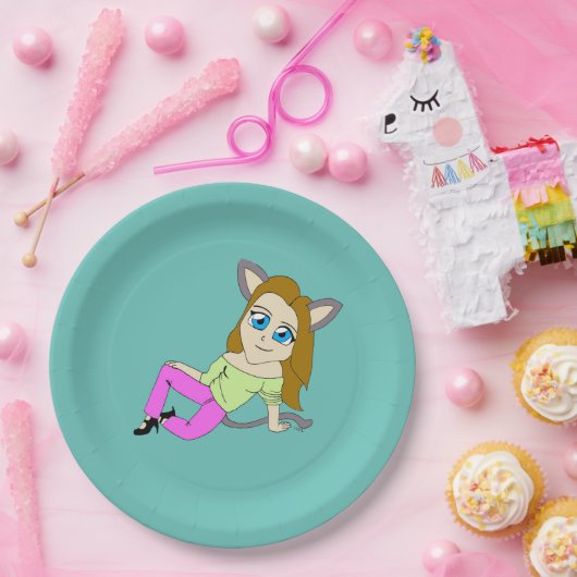 Chibi-Mädchen Pappteller (Party)