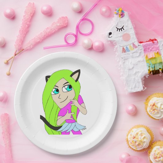 Chibi-Mädchen Pappteller (Party)