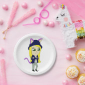 Chibi-Mädchen Pappteller (Party)