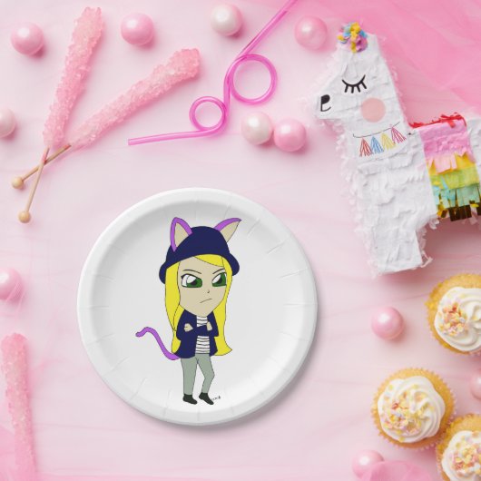 Chibi-Mädchen Pappteller (Party)