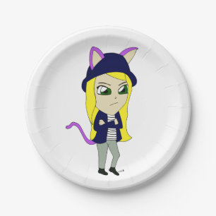 Chibi-Mädchen Pappteller