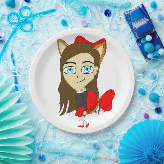 Chibi-Mädchen Pappteller (Party)