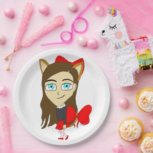 Chibi-Mädchen Pappteller (Party)