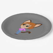 Chibi-Mädchen Pappteller (Schrägansicht)