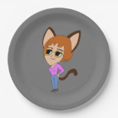 Chibi-Mädchen Pappteller (Vorderseite)