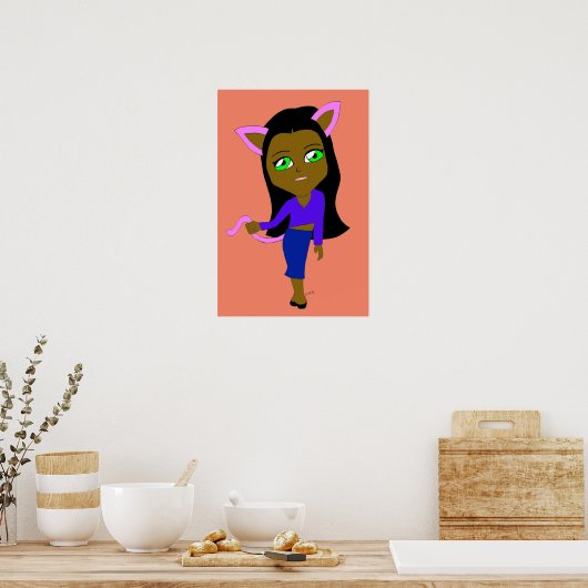 Chibi-Mädchen Poster (Küche)