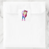 Chibi-Mädchen Quadratischer Aufkleber (Tasche)