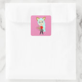 Chibi-Mädchen Quadratischer Aufkleber (Tasche)