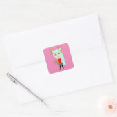 Chibi-Mädchen Quadratischer Aufkleber (Umschlag)