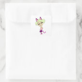 Chibi-Mädchen Quadratischer Aufkleber (Tasche)